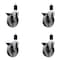 Service Caster 5'' Semi Steel Swivel 1-1/2'' Expanding Stem Caster Set with Brake, 4PK SCC-EX20S514-SSS-PLB-112-4 - alternate 1